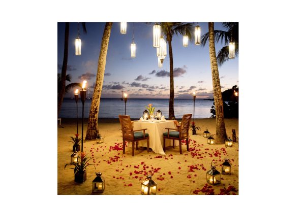 table romantique à la plage